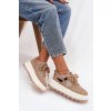 Zateplené Dámske tenisky na platforme béžove florinda / A209 KHAKI (Veľkosť 36)