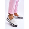Strieborné dámske kožené tenisky na platforme s komfortnou stielkou, kód produktu LR29050 SILVER (Veľkosť 36)