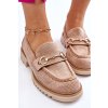 Klasické Dámske mokasíny mokasíny béžové kolton / C1112-39 L.KHAKI (Veľkosť 37)