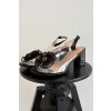 Sandále na podpätku s ozdobou d&a mr52-238 čierne / MR52-238 BLACK (Veľkosť 36)
