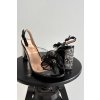 Sandále na podpätku s ozdobou a kryštálmi d&a mr52-236 čierne / MR52-236 BLACK (Veľkosť 36)