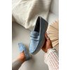 Dámske mokasyny z eco semišu modré renelia / QQ-278 BLUE (Veľkosť 36)