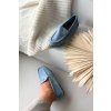 Dámske mokasiny s malým zlatým detailom modré sarivelle / QQ-273 BLUE (Veľkosť 37)