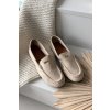 Dámske mokasíny s malým zlatým detailom béžove sarivelle / QQ-273 BEIGE (Veľkosť 36)