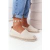Espadrilky na pletené podrážce big star hh274501 béžove / HH274501 BEIGE (Veľkosť 37)