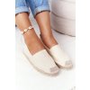 Espadrilky na pletené podrážce big star hh274501 béžove / HH274501 BEIGE (Veľkosť 37)