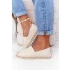 Espadrilky na pletené podrážce big star hh274501 béžove / HH274501 BEIGE (Veľkosť 37)