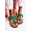 Dámske papuče žabky na korku zelené elina / B-867/C-124 GREEN (Veľkosť 37)