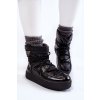 Dámske módní na šnúrovanie členkové topánky do snehu černe carrios / HY845 BLACK (Veľkosť 41)