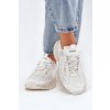Béžové dámske kožené tenisky s rovnou podrážkou GOE RR2N4083 (Veľkosť 36)