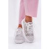 Biele dámske perforované tenisky na rovnej podrážke z textilu, kód produktu 8968 WHITE (Veľkosť 36)