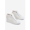 Biele dámske platformové tenisky BIG STAR s šnúrovaním, kód produktu LL274035 BIAŁY (Veľkosť 36)