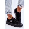 Čierne dámske tenisky Lee Cooper na rovnej podrážke, kód produktu LCW-23-44-1652L BLACK (Veľkosť 36)