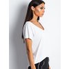 Biele dámske bavlnené tričko s elastanom, kód produktu RV-TS-4832.33P (Veľkosť XS, Farba Biela)