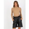 Čierne dámske bavlnené šortky s polyesterom, ručné pranie, kód VI-SN-155.65P (Veľkosť L/XL, Farba Hnedá)