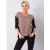 Čierno béžová dámska blúzka s potlačou TK-RP-BZ-23032021.31P (Veľkosť L, Farba Čierno-béžová)