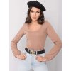 Dámska bavlnená blúzka na každodenné nosenie, kód produktu NJSK TW-BZ-G-082.98 (Veľkosť 2XL, Farba Hnedá camel)