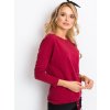 Dámska bordová basic blúzka z bavlny a elastanu, kód produktu RV-BZ-5122.08P (Veľkosť XS, Farba Bordová)