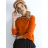 Dámska tmavo-pomarančová bavlnená basic blúzka s elastanom, kód produktu RV-BZ-4661.43P (Veľkosť XS, Farba Khaki)