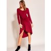 Dámske bordové šaty na bežný deň, kód produktu YP-SK-ccts0010.37 (Veľkosť L, Farba Bordová)