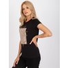 Dámske čierne tričko s podtlačou BR-TS-8136 Black (Veľkosť L, Farba Čierna)