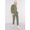Zelené dámske moderné športové tepláky z bavlny a polyesteru, kód 15891 (Veľkosť XS, Farba Khaki)