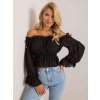 Dámska blúzka španielského strihu čierna TW-BZ-BI-0616.23 (Farba Čierna, Veľkosť ONE SIZE)