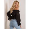 Dámska blúzka španielského strihu čierna TW-BZ-BI-0616.23 (Farba Čierna, Veľkosť ONE SIZE)