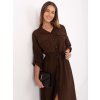 Dámske tmavo-hnede šaty košeľové kód produktu MI-SK-92446.29P (Farba Tmavo-hnedá, Veľkosť ONE SIZE)