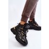 Dámske zateplené športové členkové topánky trapers na šnúrovanie čierne bastini / HF263 BLACK (Veľkosť 37)