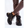 Dámske zateplené športové členkové topánky trapers na šnúrovanie čierne bastini / HF263 BLACK (Veľkosť 37)