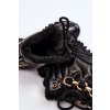 Dámske zateplené športové členkové topánky trapers na šnúrovanie čierne bastini / HF263 BLACK (Veľkosť 37)