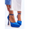 Módní lodičky na širokém vysokom podpätku modré madness / 2630-1 NAVY (Veľkosť 38)