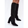 Dámske čižmy na podpätku čierne yserine / DES910S BLACK (Veľkosť 36)
