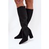 Dámske čižmy na podpätku čierne yserine / DES910S BLACK (Veľkosť 36)