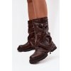 Dámské kozačky s vytočeným horním dílem do poloviny lýtka s páskem čokoládové Darisa (Veľkosť 36)
