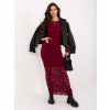 Dámske bordove šaty vypasované kód produktu MI-SK-A1564.22P (Farba Bordová, Veľkosť ONE SIZE)