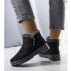 Čierne zateplené snehové topánky s umelou kožušinou Wren E3120 BLACK 38 - GM (Veľkosť 37)