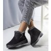 Čierne zateplené snehové topánky s umelou kožušinou Wren E3120 BLACK 38 - GM (Veľkosť 37)