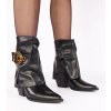 Dámske členkové topánky čierne kód K598 - GM K598 BLACK 38 - GM (Veľkosť 38)