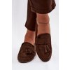 Dámske mokasíny ploché so strapcami čokoládovo hnedé marilisse / G504 BROWN (Veľkosť 36)