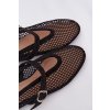 Síťované baleríny s remienkom čierne pherina / H8-529 BLACK (Veľkosť 36)