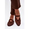 Síťované baleríny s remienkom čokoládovo hnedé pherina / H8-529 BROWN (Veľkosť 36)