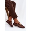 Síťované baleríny s remienkom čokoládovo hnedé pherina / H8-529 BROWN (Veľkosť 36)