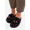 Dámske papuče mule so strapcami a korálky čierne belissa / H8-528 BLACK (Veľkosť 36)