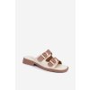 Dámske papuče s zlatými sponami béžove danelle / 78-196 KHAKI/OFF WHT (Veľkosť 36)