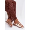 Dámske papuče s zlatými sponami béžove danelle / 78-196 KHAKI/OFF WHT (Veľkosť 36)