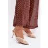 Sandále z pleteniny na ihlovom podpätku svetlo béžove hanelis / G493 BEIGE (Veľkosť 36)