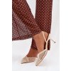 Sandále z pleteniny na ihlovom podpätku svetlo béžove hanelis / G493 BEIGE (Veľkosť 36)