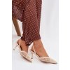 Sandále z pleteniny na ihlovom podpätku svetlo béžove hanelis / G493 BEIGE (Veľkosť 36)